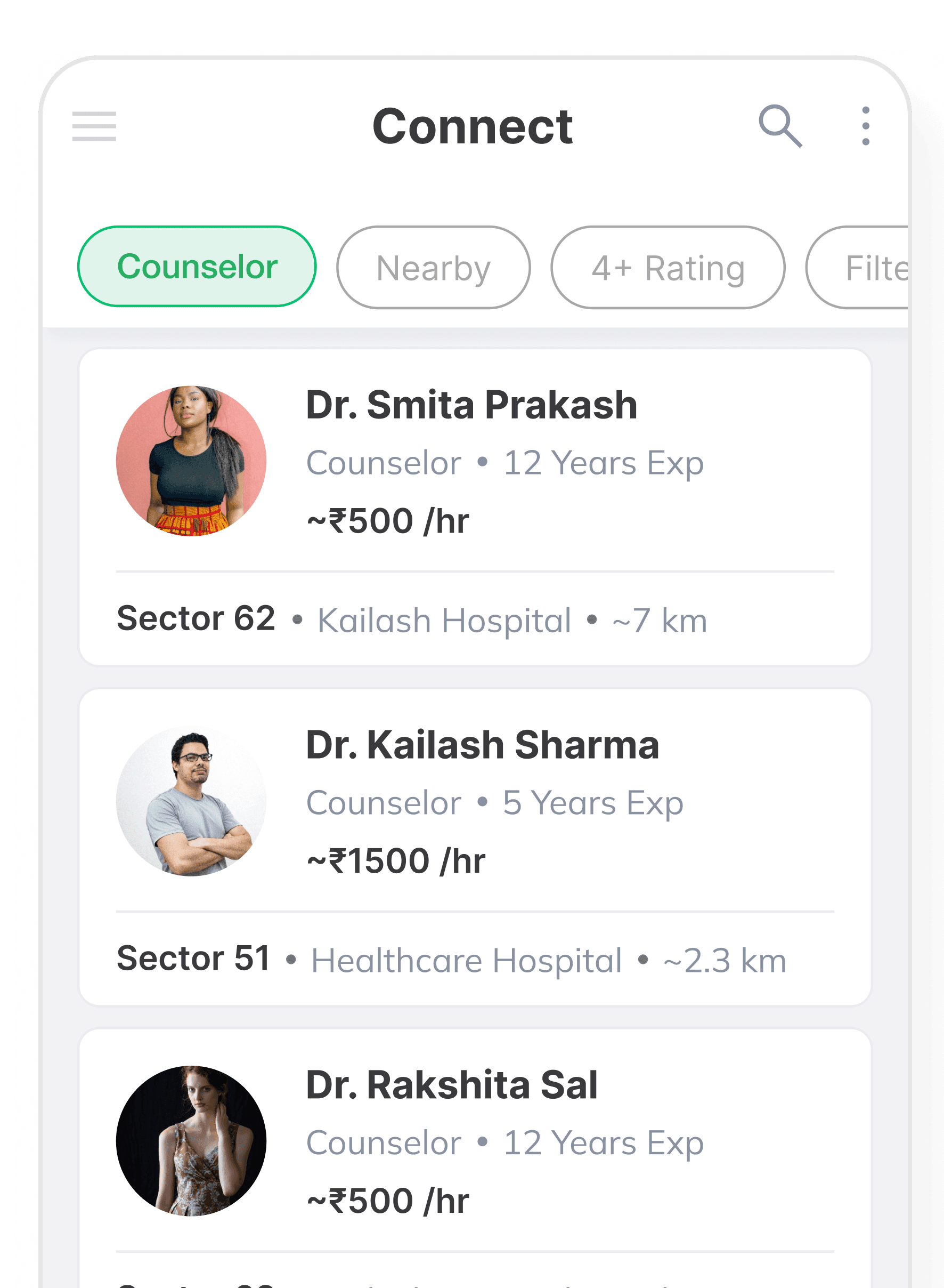 Mirror Connect - Finding Professionals